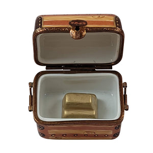 Treasure Chest Rounded with Gold Bar Limoges Box