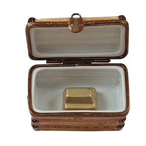 Treasure Chest Rectangular with Gold Bar Limoges Box