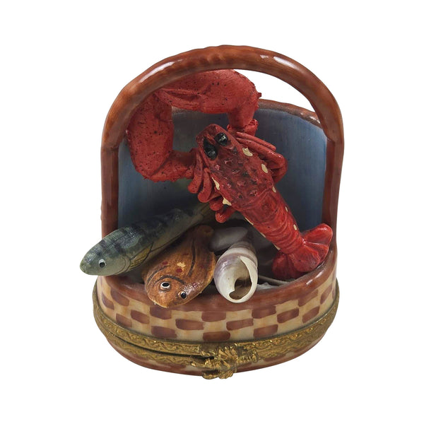 Load image into Gallery viewer, Basket with Lobster Limoges Box
