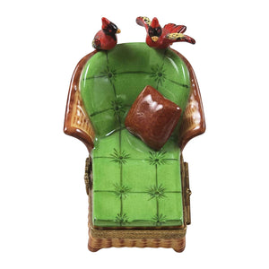 Chaise Lounge with Cardinals Limoges Box