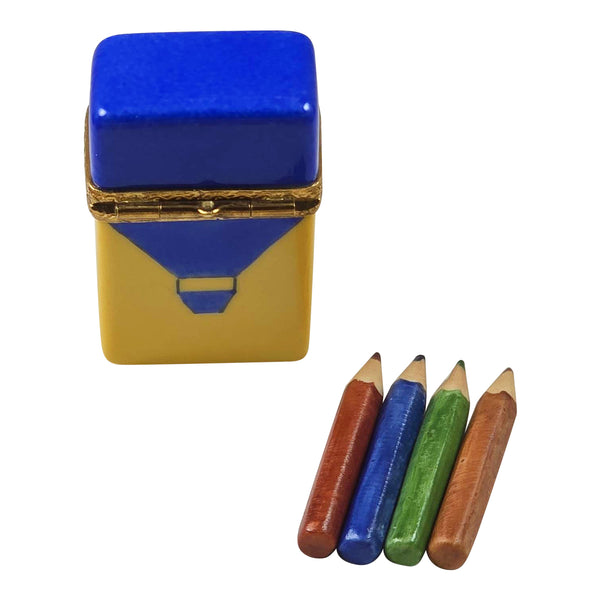 Load image into Gallery viewer, Crayon Box with Blue Top Limoges Box
