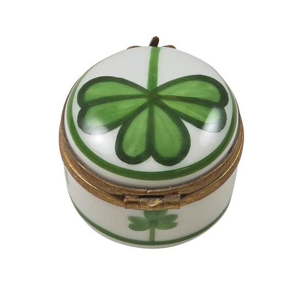 Load image into Gallery viewer, Round with Shamrock Limoges Box
