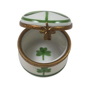 Round with Shamrock Limoges Box