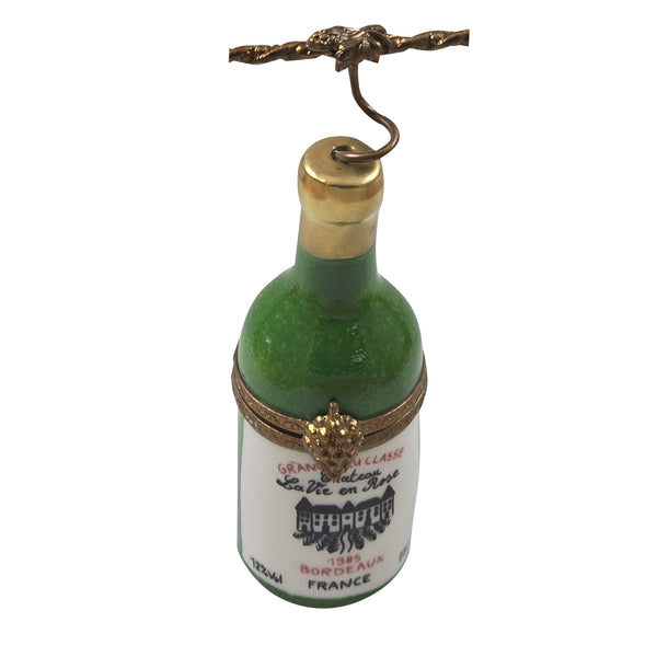 Load image into Gallery viewer, Wine Bottle with Brass Cork Screw Limoges Box
