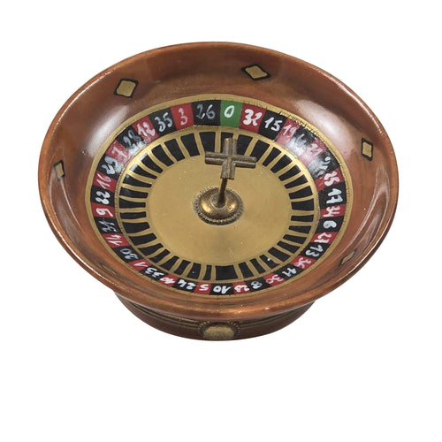 Brown Roulette Wheel Limoges Box