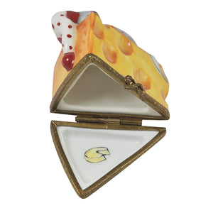 Sleeping Mouse on Cheese Limoges Box