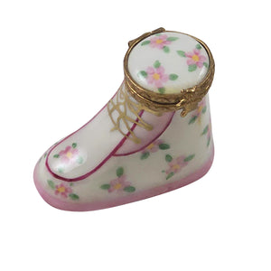 Pink Baby Bootie Limoges Box
