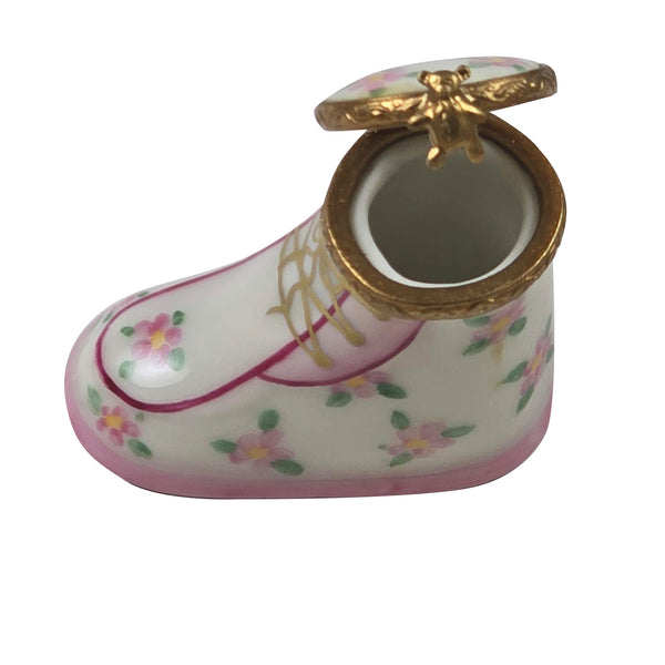 Load image into Gallery viewer, Pink Baby Bootie Limoges Box
