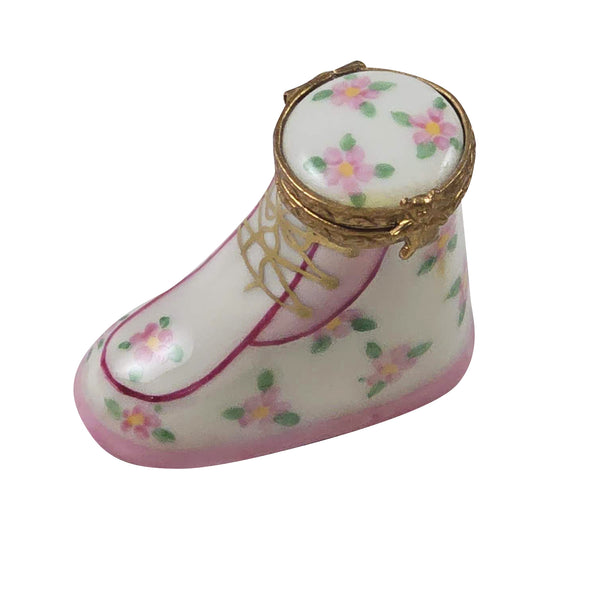 Load image into Gallery viewer, Pink Baby Bootie Limoges Box
