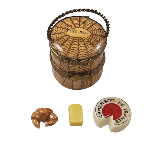 Double Hinged Picnic Basket Limoges Box