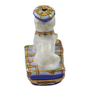 West Highland Terrier with Beret & Scarf Limoges Box