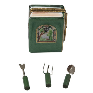 Book Of Gardening with Tools Limoges Box
