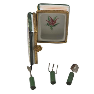 Book Of Gardening with Tools Limoges Box