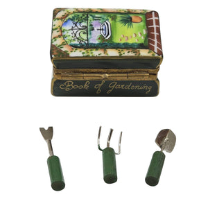 Book Of Gardening with Tools Limoges Box