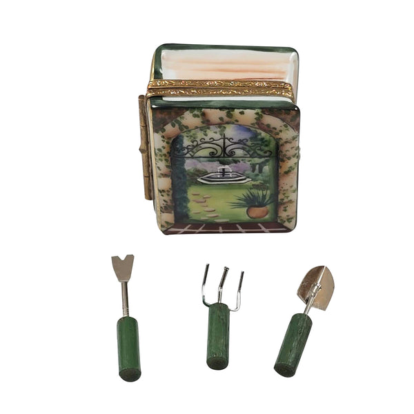 Load image into Gallery viewer, Book Of Gardening with Tools Limoges Box
