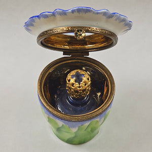 Blue Pansy with Bottle Limoges Box