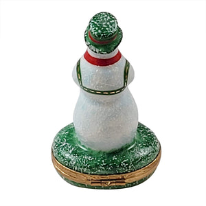 Snowman with Green Hat Limoges Box