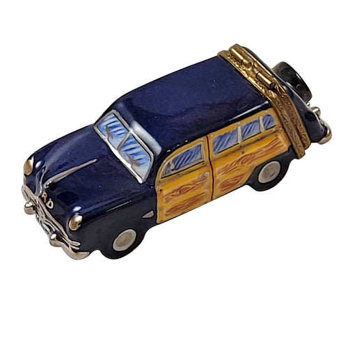 Blue Woody Wagon Limoges Box