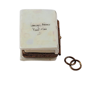 Daisy Cross Bible with Rings Limoges Box