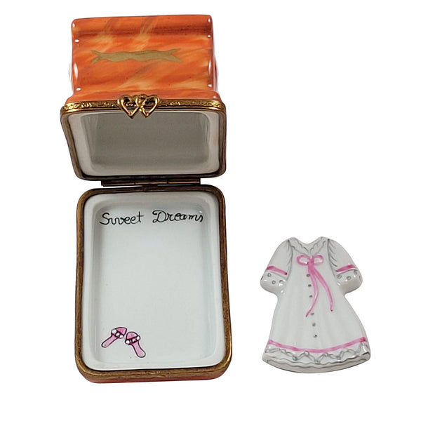 Load image into Gallery viewer, Bed with Nightgown Limoges Box
