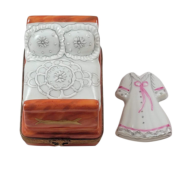 Load image into Gallery viewer, Bed with Nightgown Limoges Box
