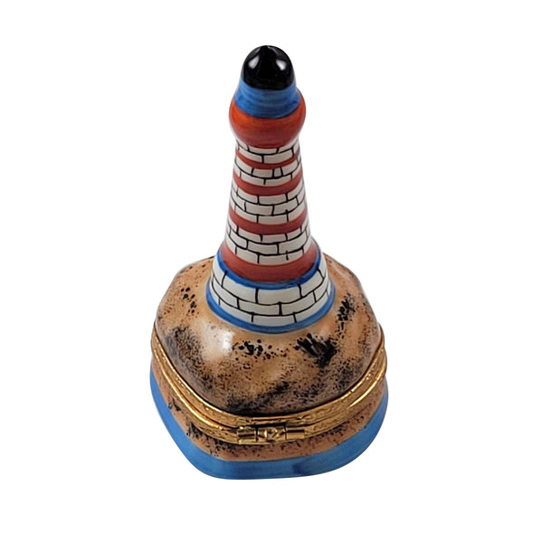 Load image into Gallery viewer, Red, White &amp; Blue Lighthouse Limoges Box

