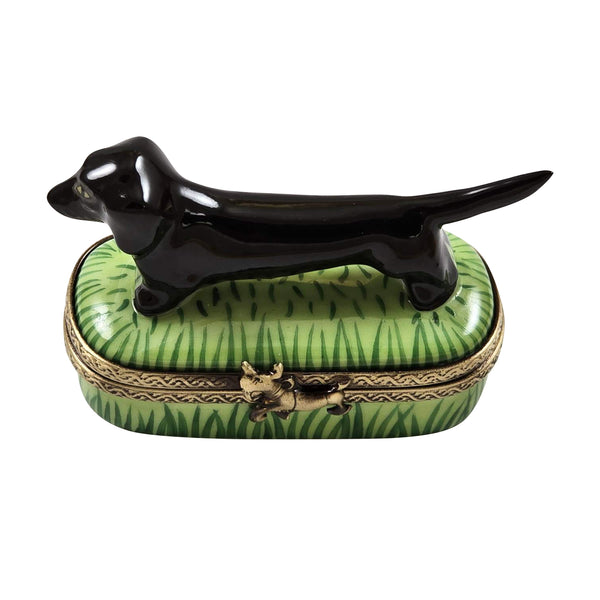 Load image into Gallery viewer, Rochard "Black Dachshund" Limoges Box
