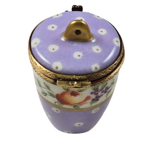 Rochard "Light Purple Gold Dots Jar/Low Lid" Limoges Box