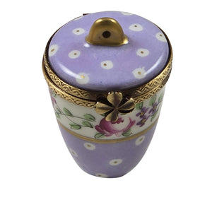 Rochard "Light Purple Gold Dots Jar/Low Lid" Limoges Box
