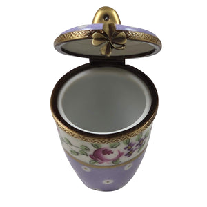 Rochard "Light Purple Gold Dots Jar/Low Lid" Limoges Box