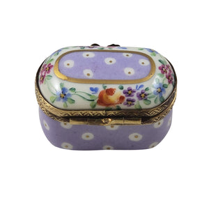Rochard "Light Purple Gold Dots Small Oval" Limoges Box