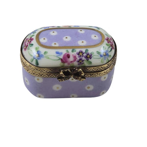 Rochard "Light Purple Gold Dots Small Oval" Limoges Box