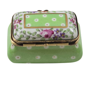 Rochard "Light Green Gold Dot Rectangular" Limoges Box