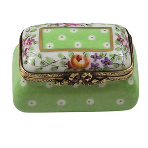 Rochard "Light Green Gold Dot Rectangular" Limoges Box