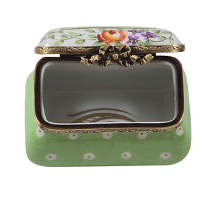 Rochard "Light Green Gold Dot Rectangular" Limoges Box