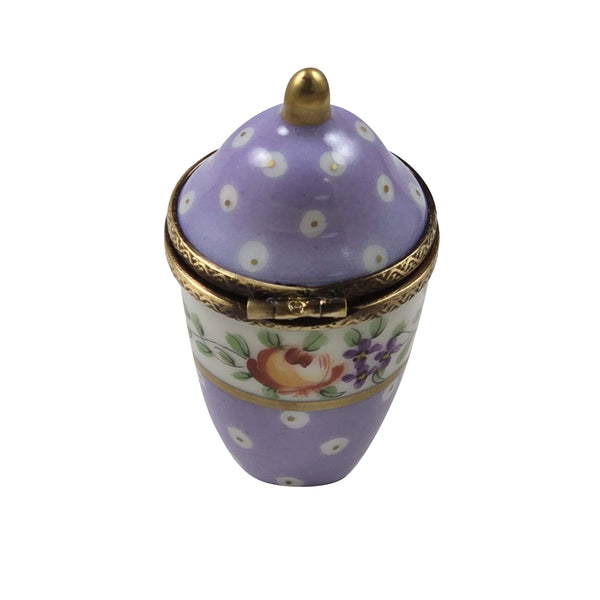 Load image into Gallery viewer, Rochard "Light Purple Gold Dot Jar/High Lid" Limoges Box
