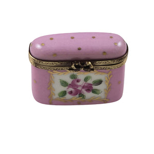 Rochard "Pink Gold Dots Small Oval" Limoges Box