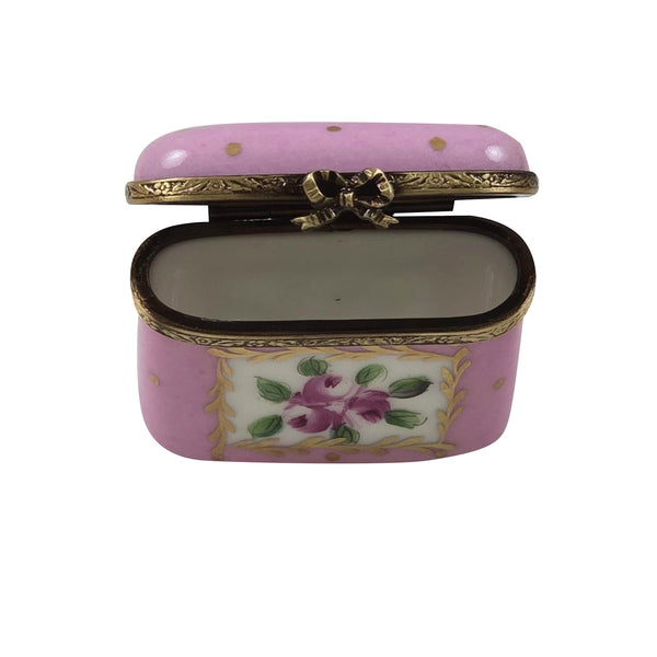 Load image into Gallery viewer, Rochard "Pink Gold Dots Small Oval" Limoges Box
