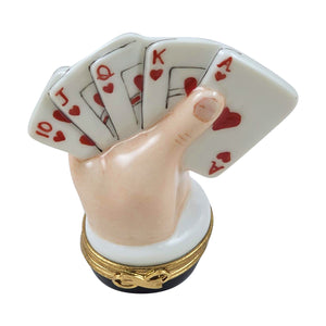 Rochard "Cards in Hand - Royal Straight Flush" Limoges Box