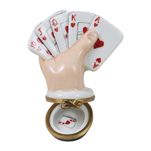 Rochard "Cards in Hand - Royal Straight Flush" Limoges Box