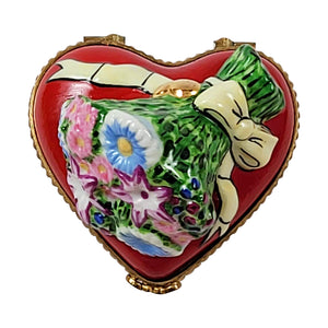 Rochard "Red Heart with Bouquet Of Flowers" Limoges Box
