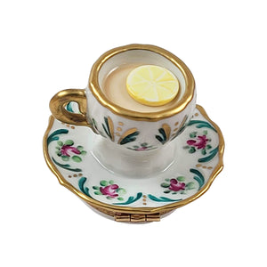 Rochard "Cup Of Tea with Lemon & Removable Sugar" Limoges Box