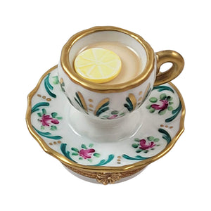 Rochard "Cup Of Tea with Lemon & Removable Sugar" Limoges Box