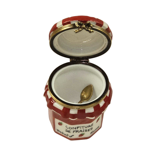 Load image into Gallery viewer, Rochard "Strawberry Jam with Removable Spoon" Limoges Box
