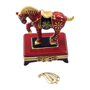 Rochard "Year Of The Horse 2026 with Removable Brass Leaf" Limoges Box