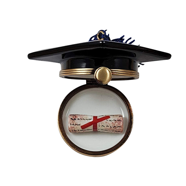 Load image into Gallery viewer, Rochard &quot;Black Graduation Cap With Diploma&quot; Limoges Box
