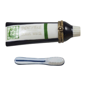 Rochard "Tube Toothpaste Blue/Mint with Removable Brush" Limoges Box