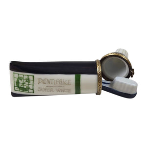 Rochard "Tube Toothpaste Blue/Mint with Removable Brush" Limoges Box