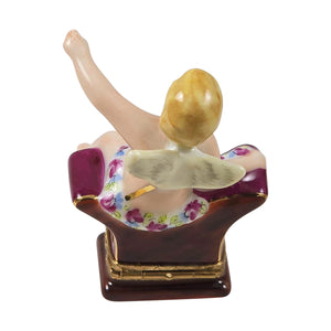 Rochard "Sitting Angel" Limoges Box