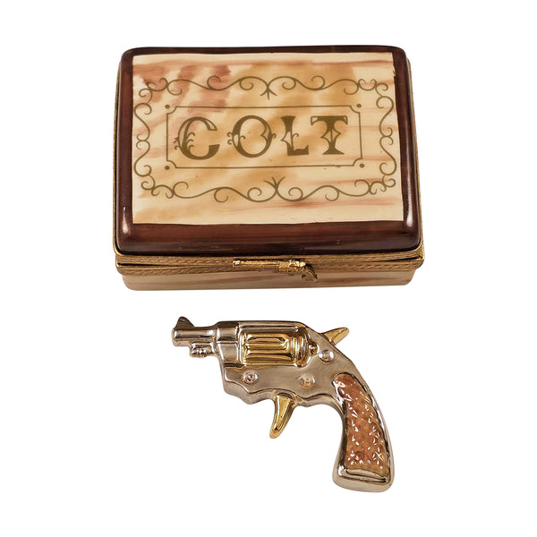 Load image into Gallery viewer, Rochard &quot;Revolver with Sheriff Star&quot; Limoges Box

